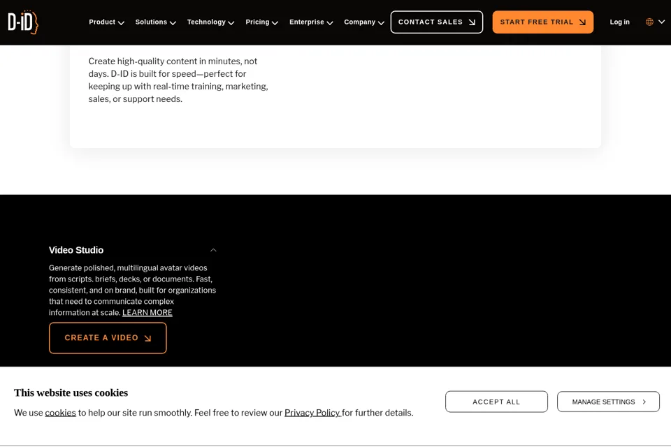 Aperçu de la landing page