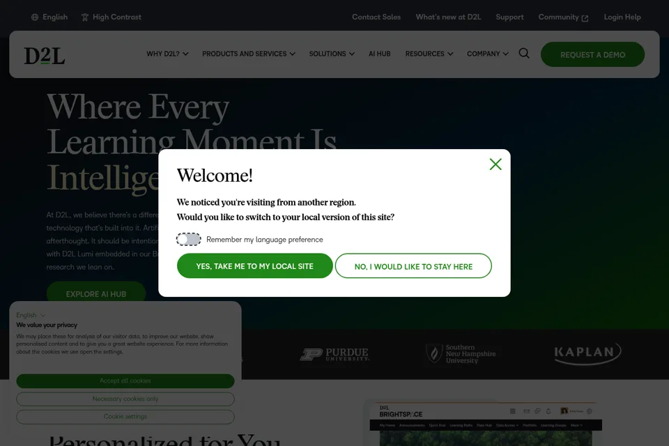 Landing page preview