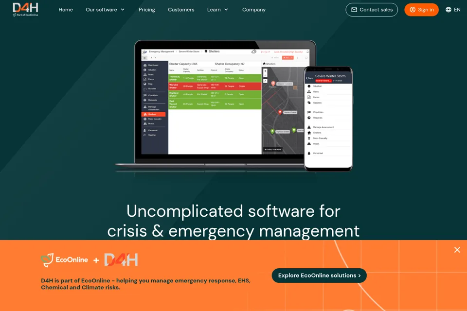 Aperçu de la landing page