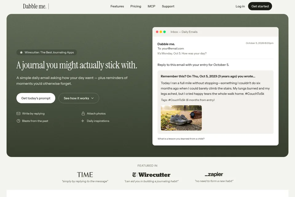 Aperçu de la landing page