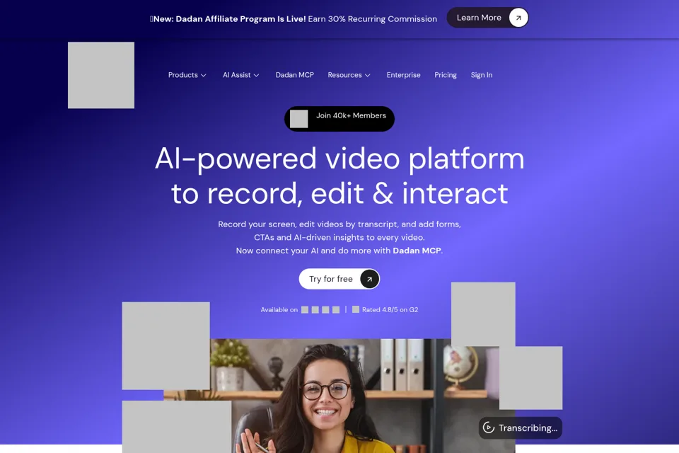 Aperçu de la landing page