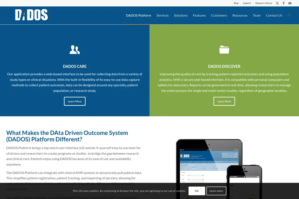 Aperçu de la landing page