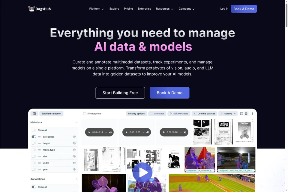 Aperçu de la landing page