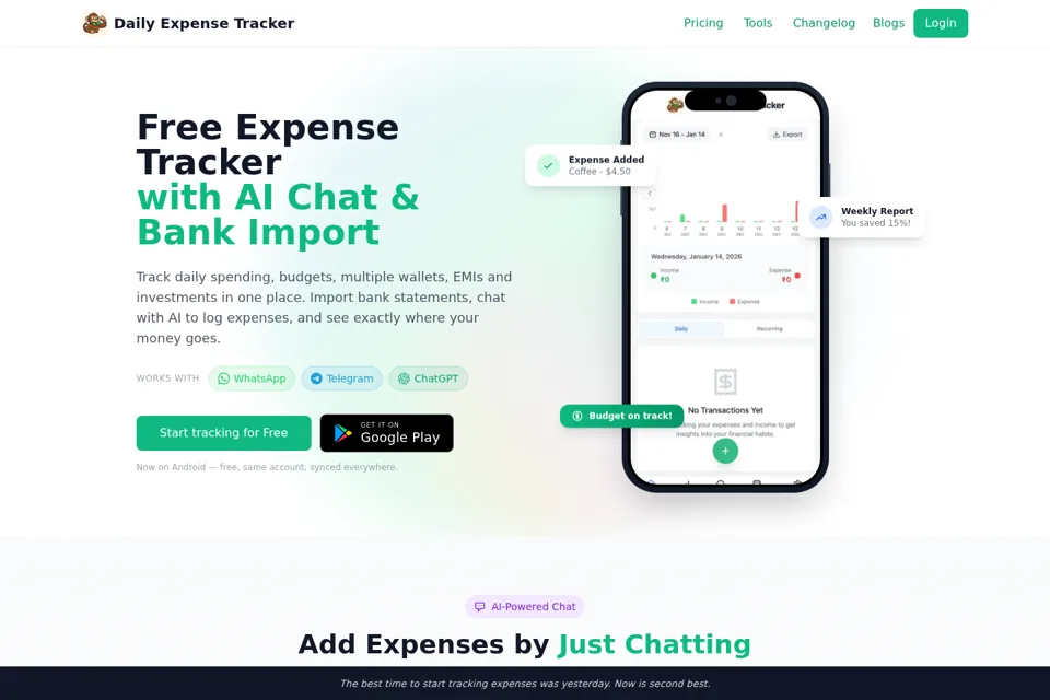Aperçu de la landing page