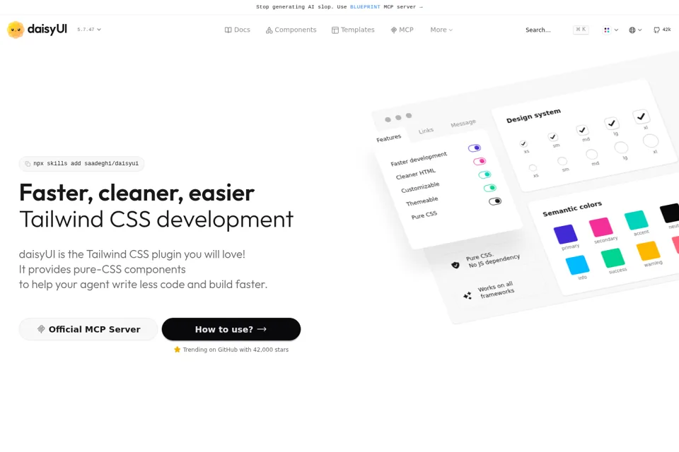 Aperçu de la landing page