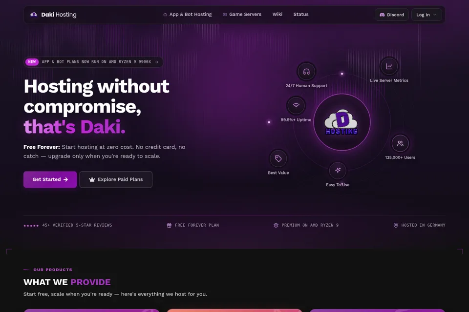 Aperçu de la landing page