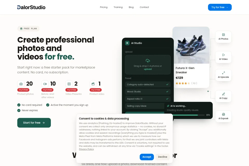 Landing page preview