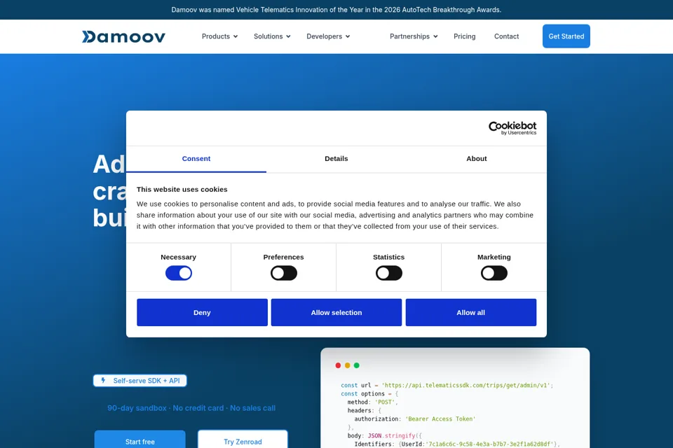 Aperçu de la landing page