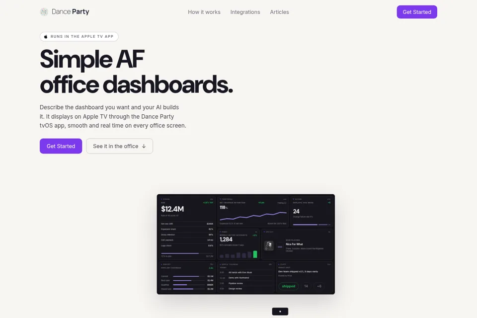 Aperçu de la landing page