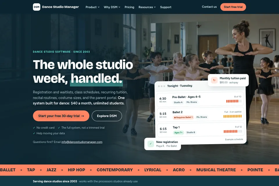 Aperçu de la landing page