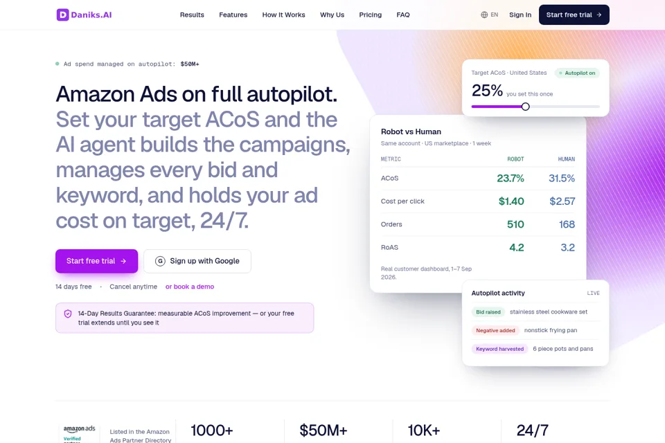 Aperçu de la landing page
