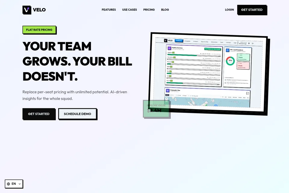 Aperçu de la landing page