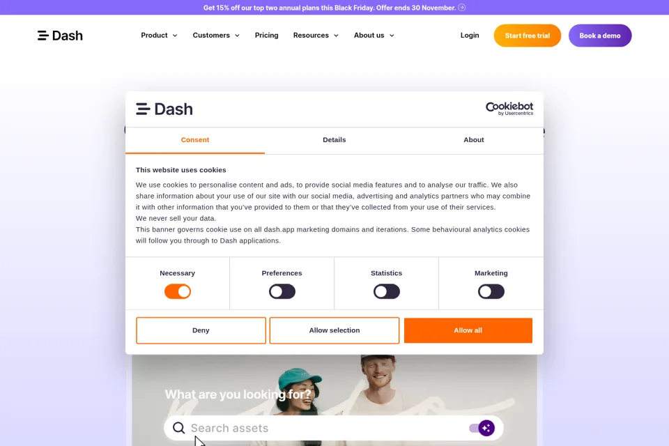 Aperçu de la landing page