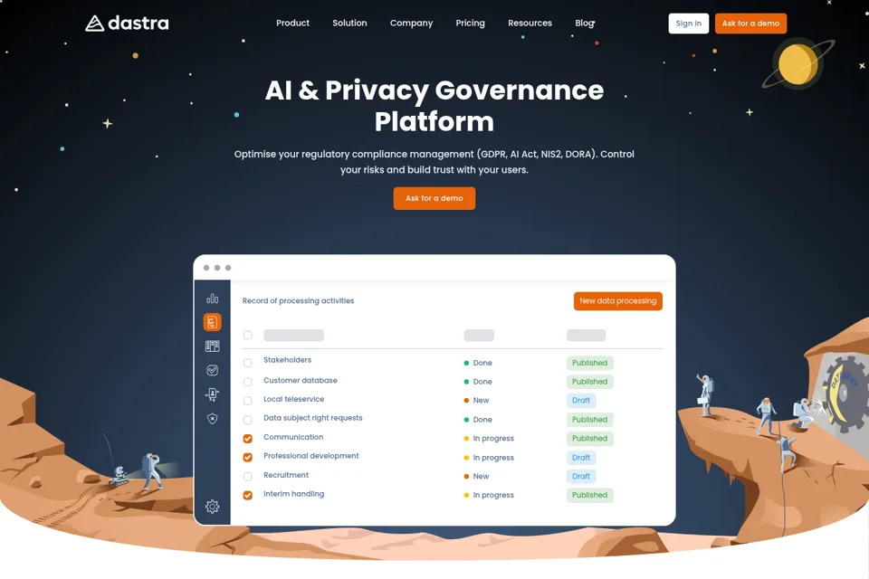Aperçu de la landing page