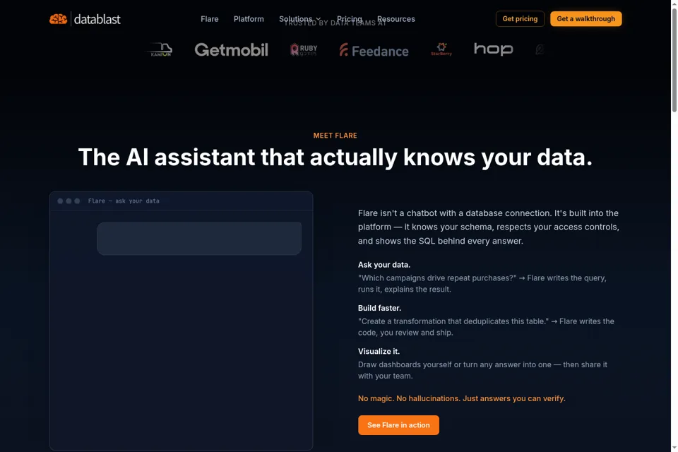 Aperçu de la landing page