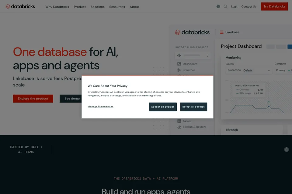 Aperçu de la landing page