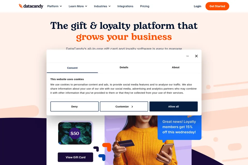 Aperçu de la landing page