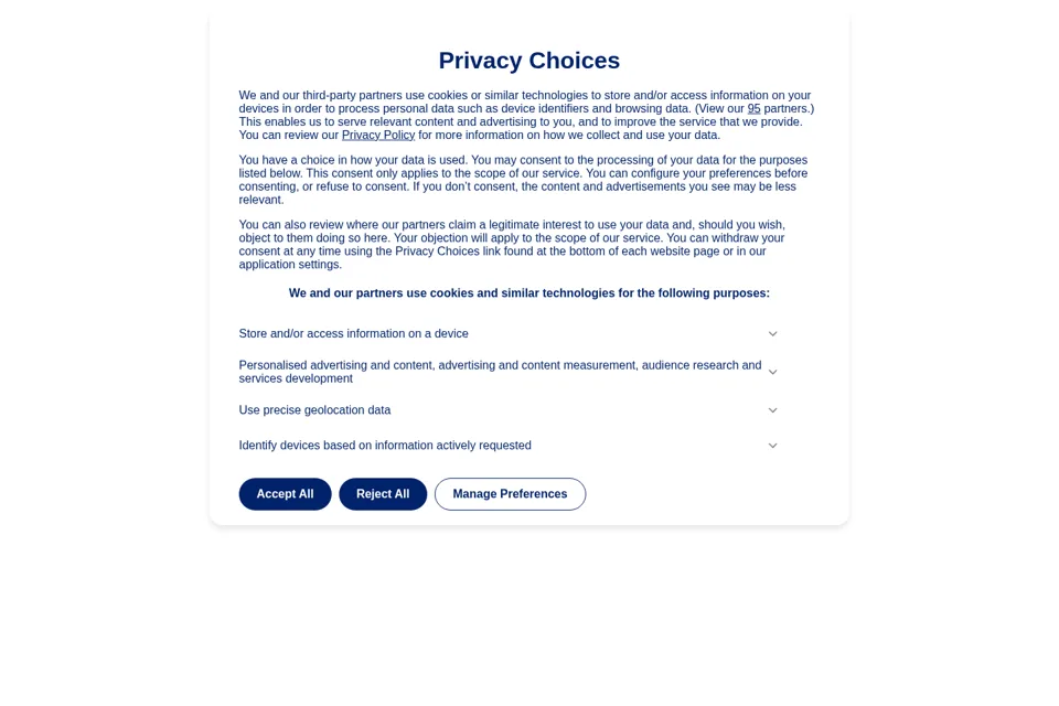Aperçu de la landing page