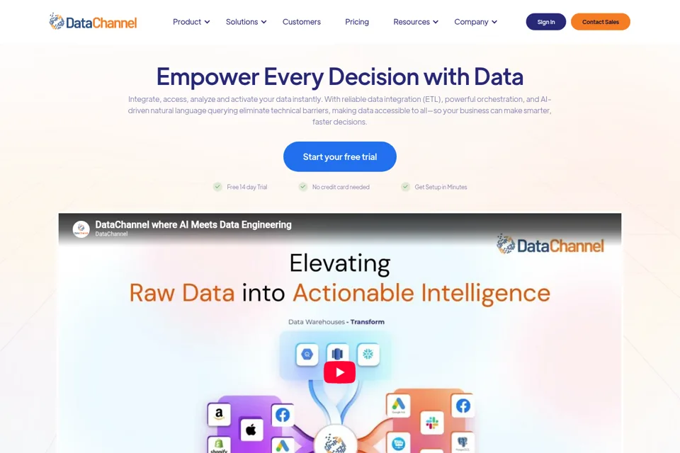 Aperçu de la landing page