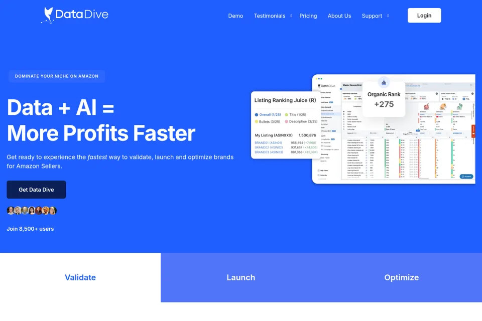 Aperçu de la landing page