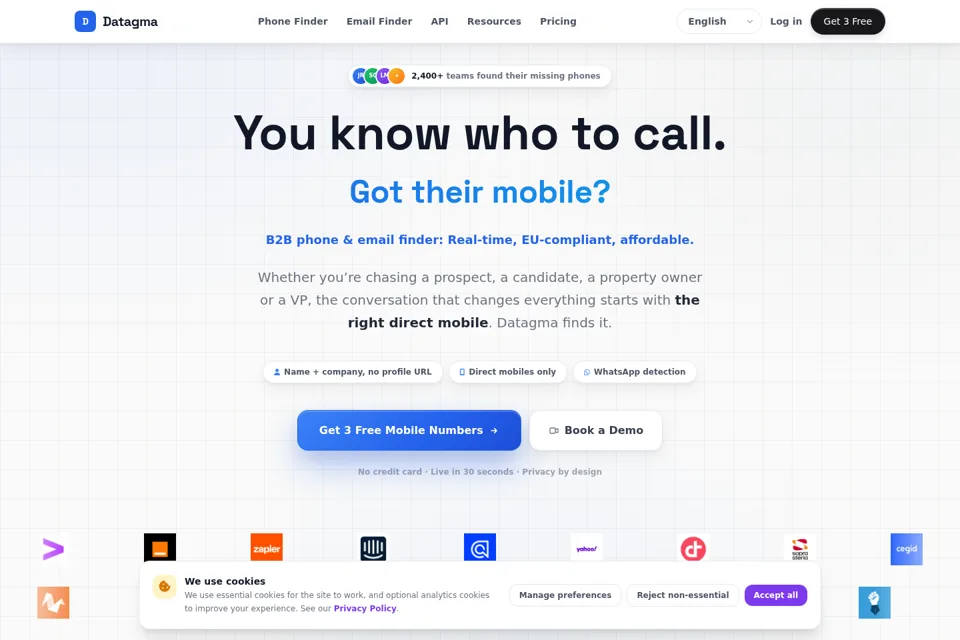 Aperçu de la landing page