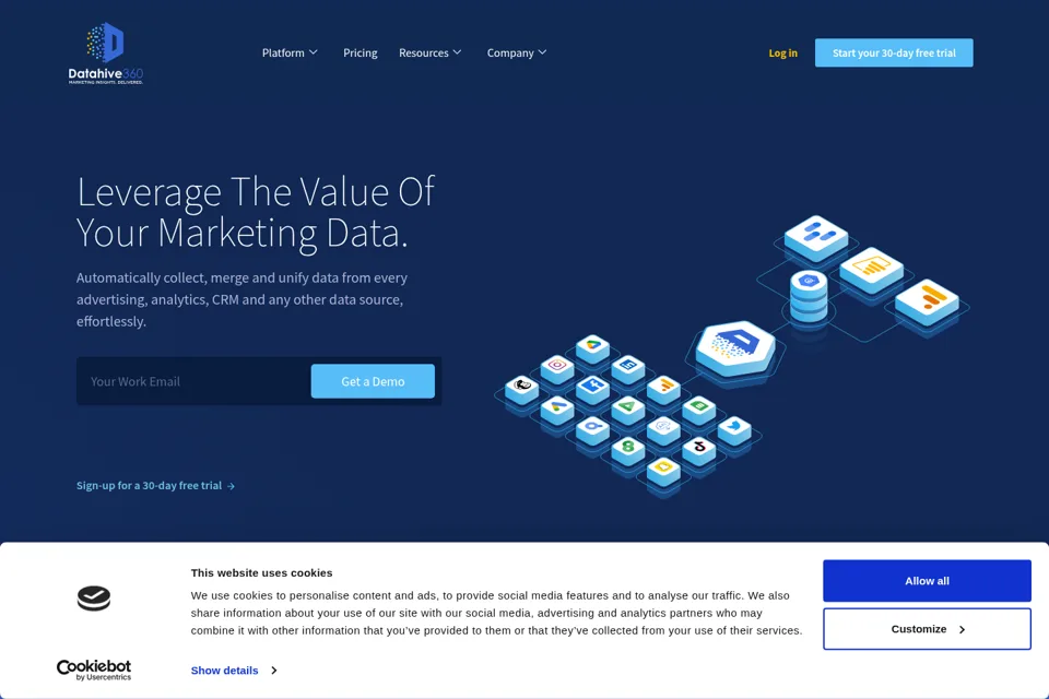 Aperçu de la landing page
