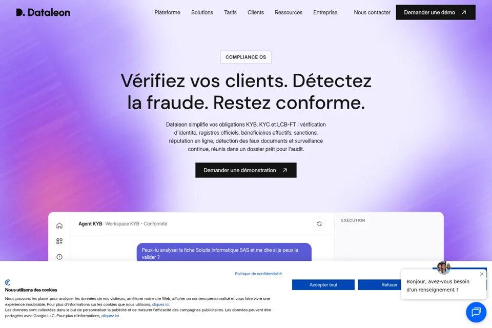 Aperçu de la landing page