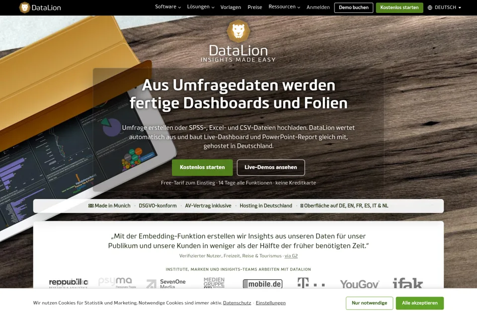 Aperçu de la landing page