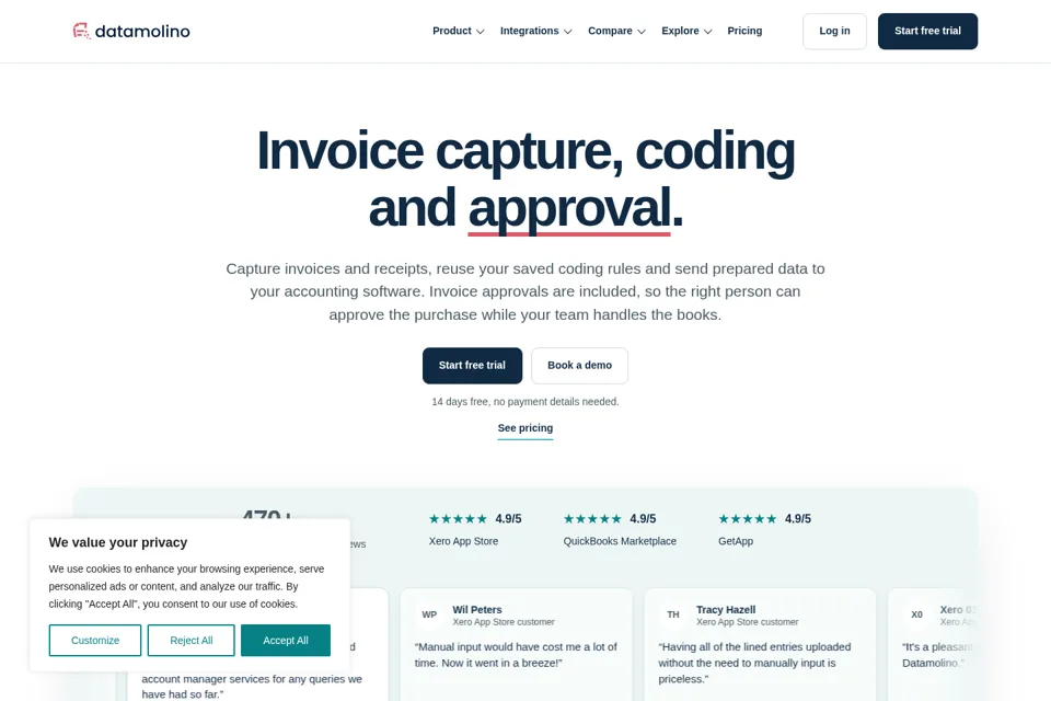 Landing page preview