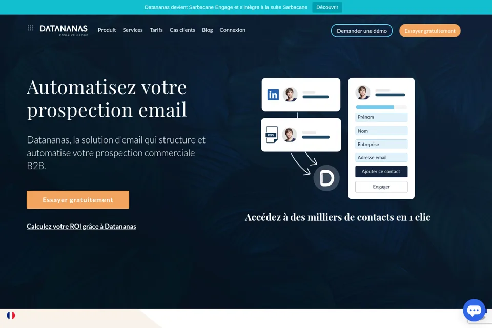 Aperçu de la landing page