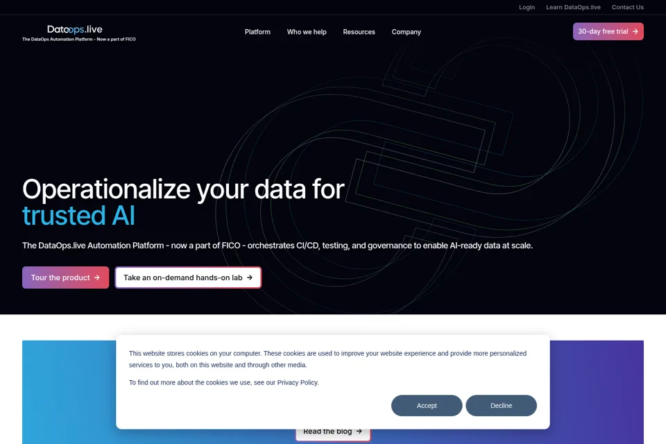 Aperçu de la landing page