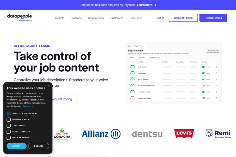 Aperçu de la landing page