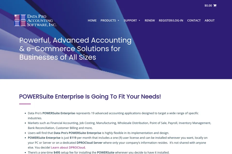 Aperçu de la landing page