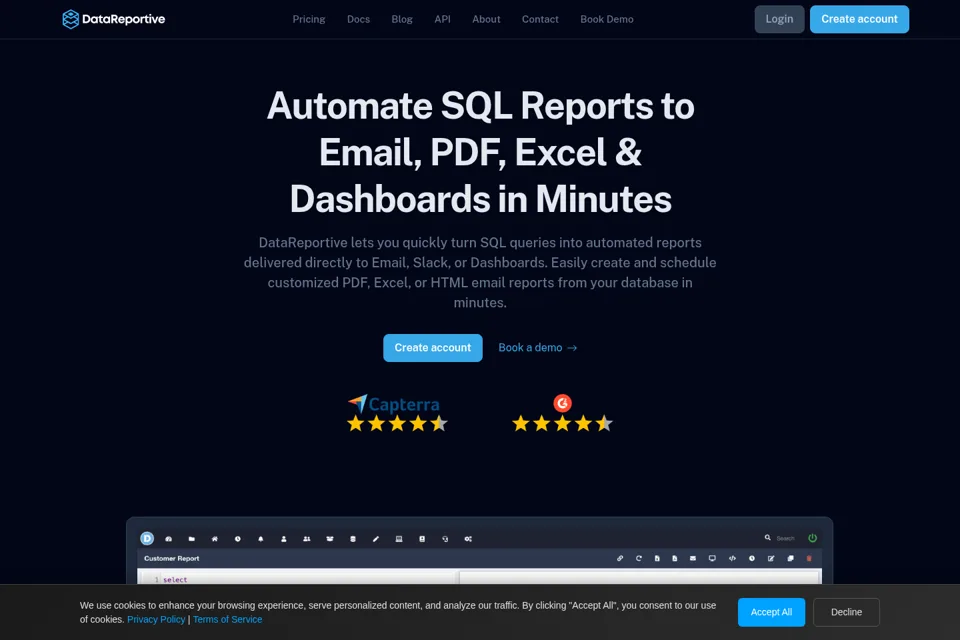 Aperçu de la landing page
