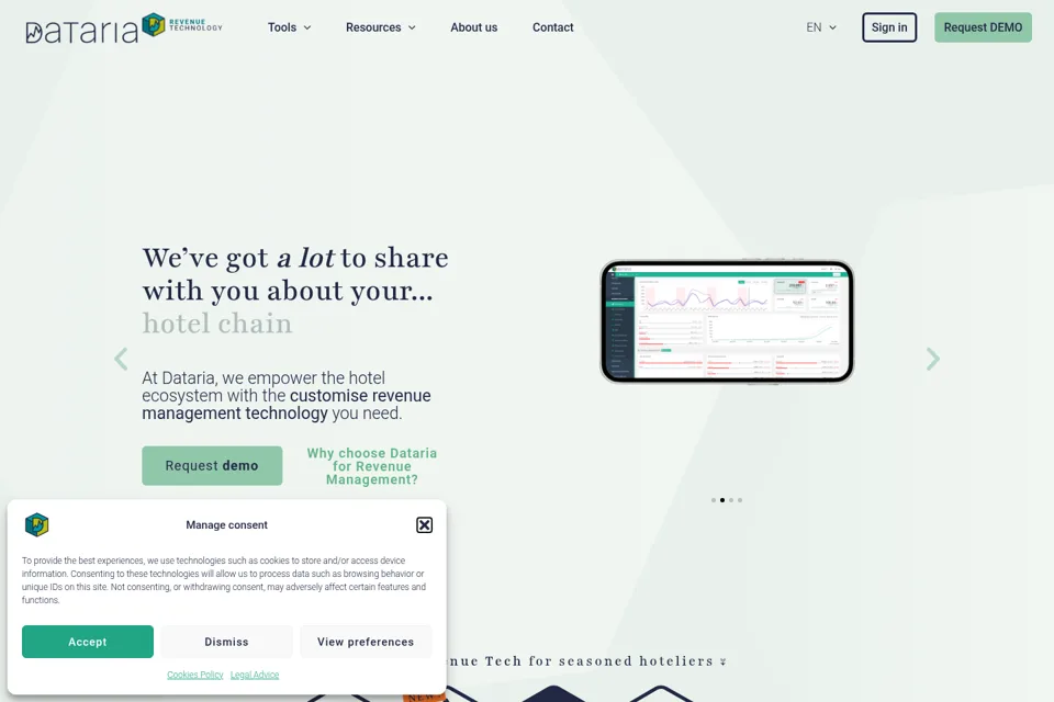 Aperçu de la landing page