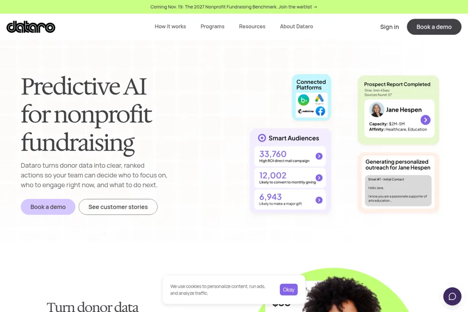 Aperçu de la landing page
