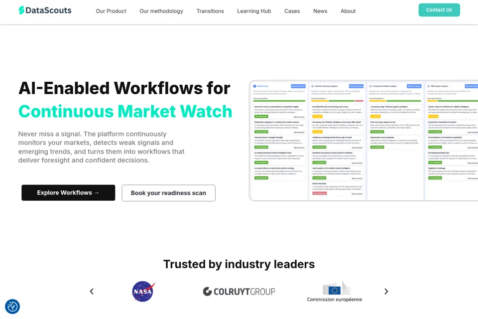 Aperçu de la landing page