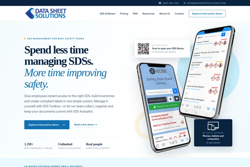 Aperçu de la landing page