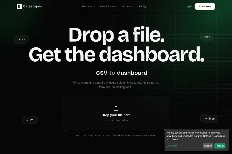 Aperçu de la landing page