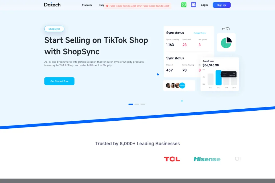 Aperçu de la landing page