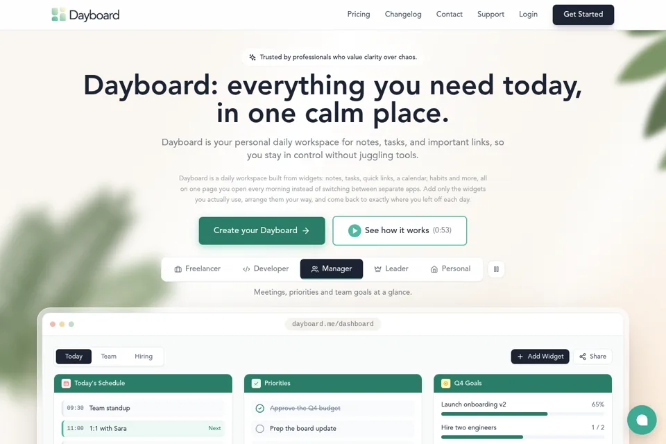 Aperçu de la landing page