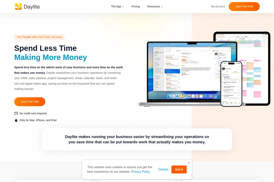 Aperçu de la landing page
