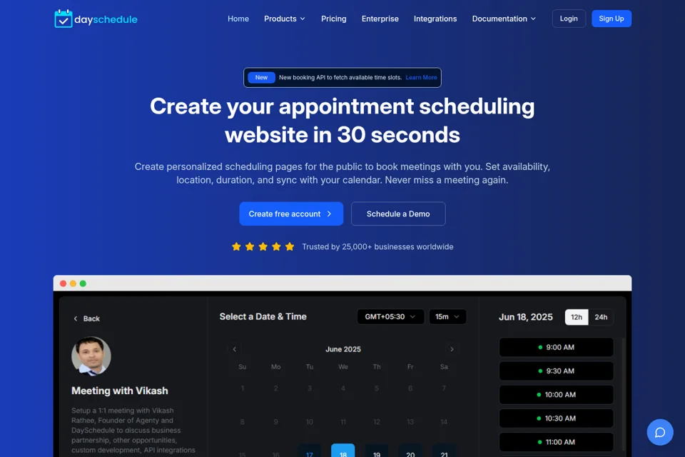 Aperçu de la landing page