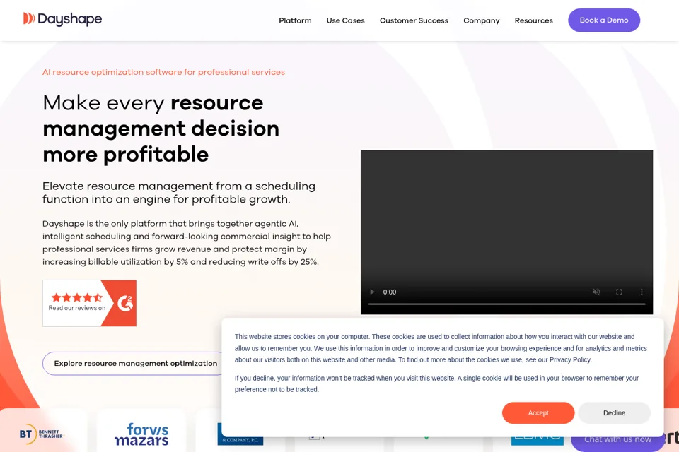 Aperçu de la landing page