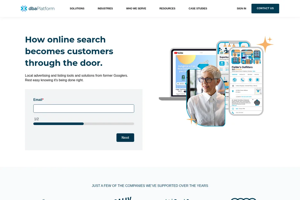 Aperçu de la landing page