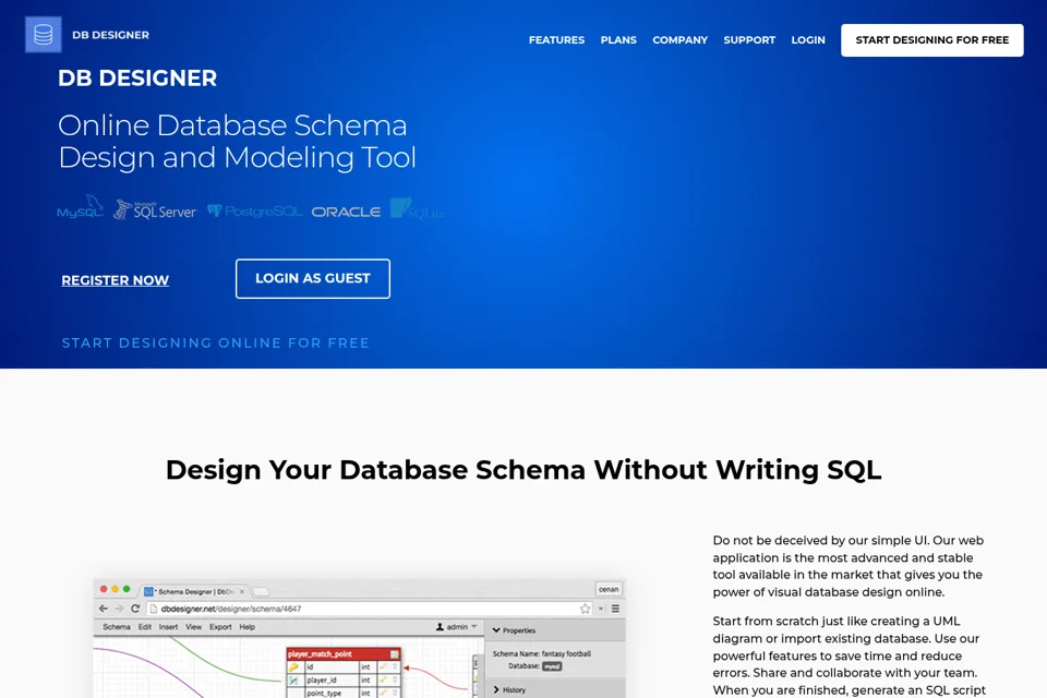Aperçu de la landing page