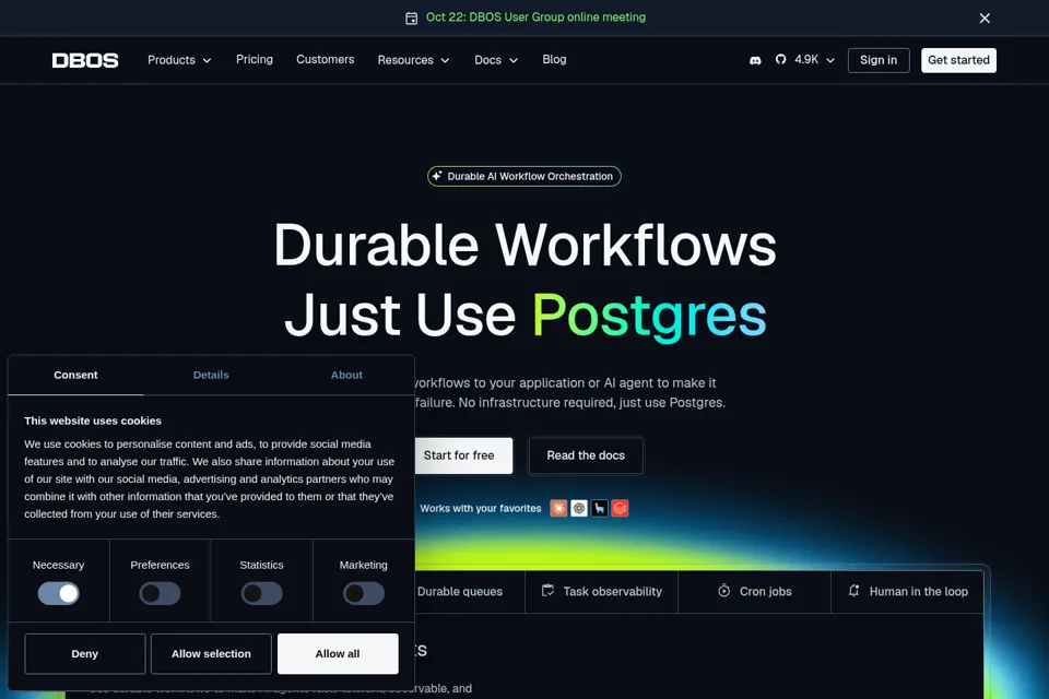 Aperçu de la landing page