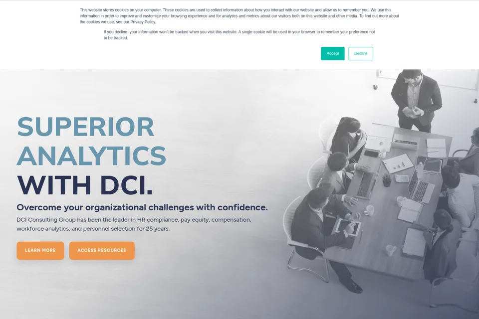 Aperçu de la landing page
