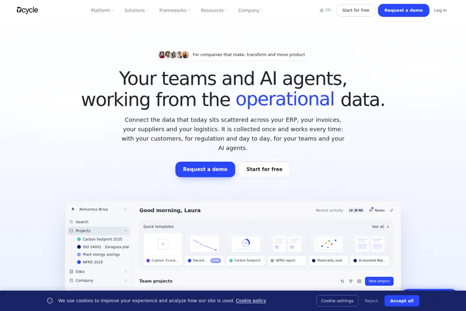 Aperçu de la landing page