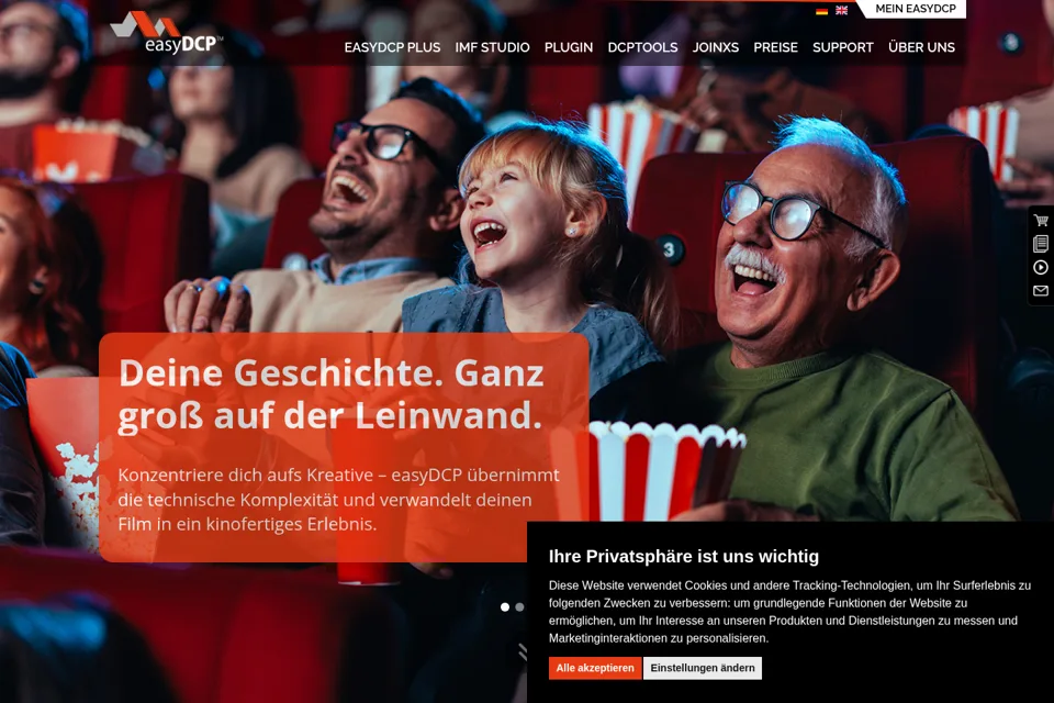 Aperçu de la landing page